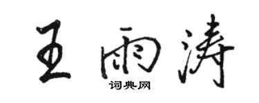 駱恆光王雨濤行書個性簽名怎么寫