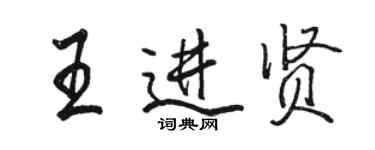 駱恆光王進賢行書個性簽名怎么寫