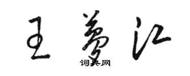 駱恆光王夢江草書個性簽名怎么寫