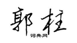 王正良郭柱行書個性簽名怎么寫