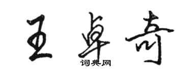 駱恆光王卓奇行書個性簽名怎么寫