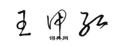 駱恆光王甲紅草書個性簽名怎么寫