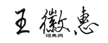 駱恆光王徽惠行書個性簽名怎么寫