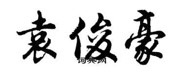 胡問遂袁俊豪行書個性簽名怎么寫