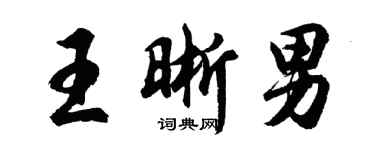 胡問遂王晰男行書個性簽名怎么寫