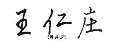 駱恆光王仁莊行書個性簽名怎么寫