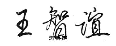 駱恆光王智誼行書個性簽名怎么寫