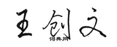 駱恆光王創文行書個性簽名怎么寫