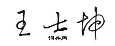 駱恆光王士坤草書個性簽名怎么寫
