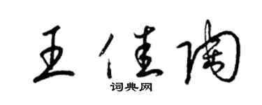 梁錦英王佳陶草書個性簽名怎么寫