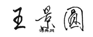 駱恆光王景圓行書個性簽名怎么寫