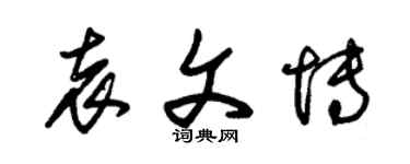 朱錫榮袁文博草書個性簽名怎么寫
