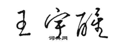 駱恆光王宇醒草書個性簽名怎么寫
