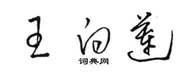 駱恆光王白蓮草書個性簽名怎么寫