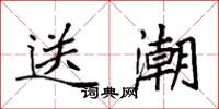 袁強送潮楷書怎么寫