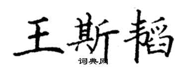 丁謙王斯韜楷書個性簽名怎么寫