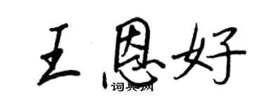 王正良王恩好行書個性簽名怎么寫