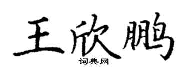 丁謙王欣鵬楷書個性簽名怎么寫
