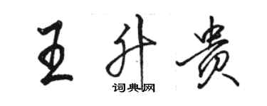 駱恆光王升貴行書個性簽名怎么寫