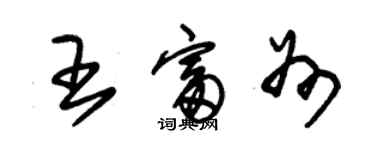 朱錫榮王富州草書個性簽名怎么寫