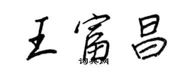 王正良王富昌行書個性簽名怎么寫