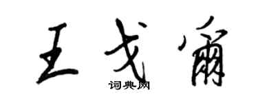 王正良王戈爾行書個性簽名怎么寫