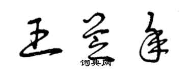 曾慶福王芝年草書個性簽名怎么寫