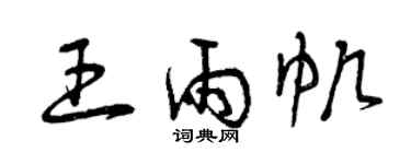 曾慶福王雨帆草書個性簽名怎么寫