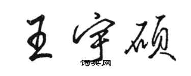 駱恆光王宇碩行書個性簽名怎么寫