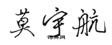 駱恆光莫宇航行書個性簽名怎么寫