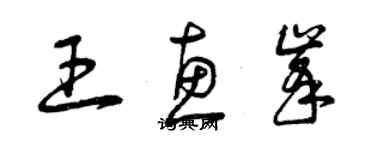 曾慶福王惠峰草書個性簽名怎么寫