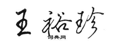 駱恆光王裕珍行書個性簽名怎么寫