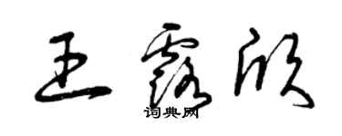 曾慶福王露欣草書個性簽名怎么寫