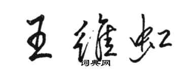 駱恆光王維虹行書個性簽名怎么寫