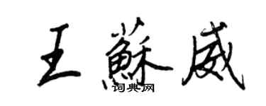 王正良王蘇威行書個性簽名怎么寫