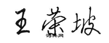 駱恆光王榮坡行書個性簽名怎么寫