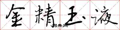 曾慶福金精玉液行書怎么寫