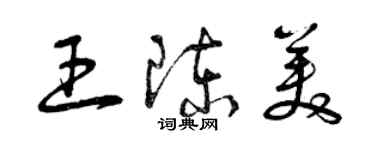 曾慶福王陳美草書個性簽名怎么寫