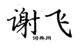 丁謙謝飛楷書個性簽名怎么寫