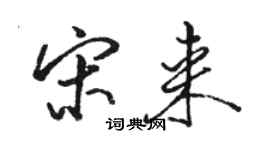 駱恆光宋來行書個性簽名怎么寫