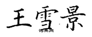 丁謙王雪景楷書個性簽名怎么寫