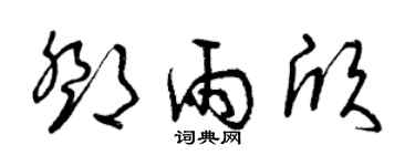 曾慶福鄧雨欣草書個性簽名怎么寫