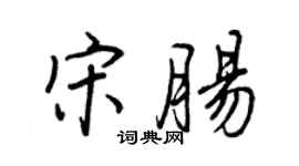 王正良宋腸行書個性簽名怎么寫