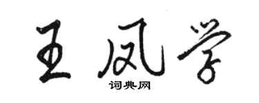 駱恆光王鳳學行書個性簽名怎么寫