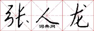 張人龍怎么寫好看