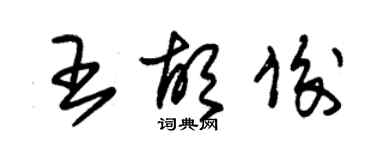 朱錫榮王胡俊草書個性簽名怎么寫