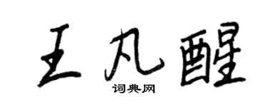 王正良王凡醒行書個性簽名怎么寫