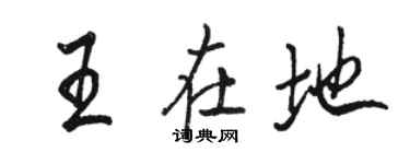 駱恆光王在地行書個性簽名怎么寫