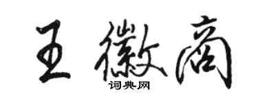 駱恆光王徽商行書個性簽名怎么寫