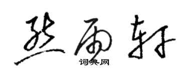 駱恆光熊雨軒草書個性簽名怎么寫